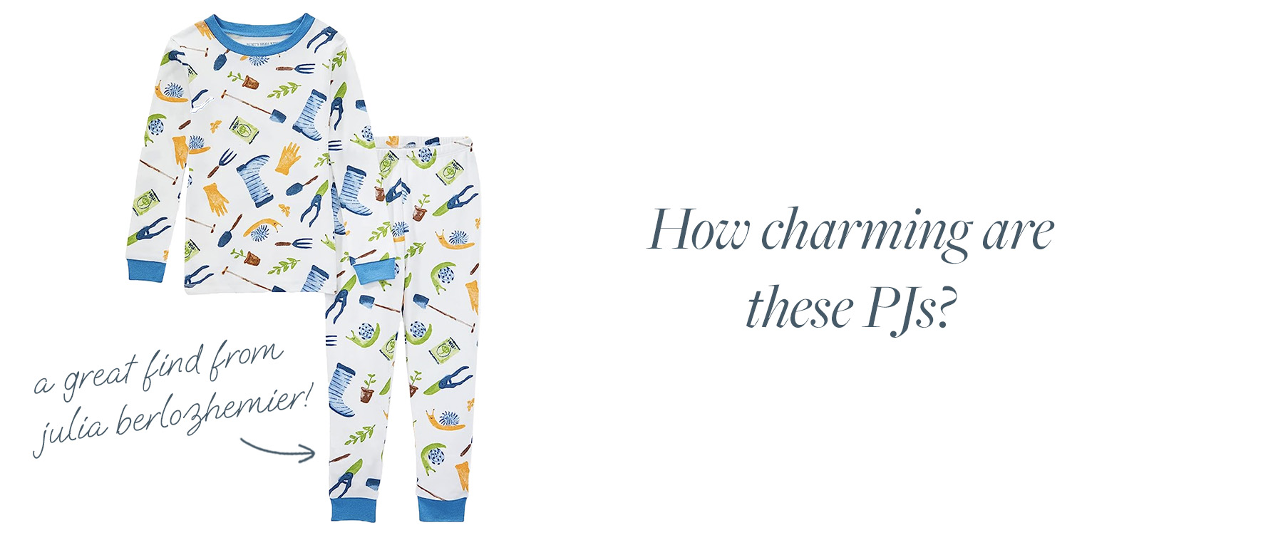 How charming are these garden-themed PJs? A great find from Julia Berlozhemier!
