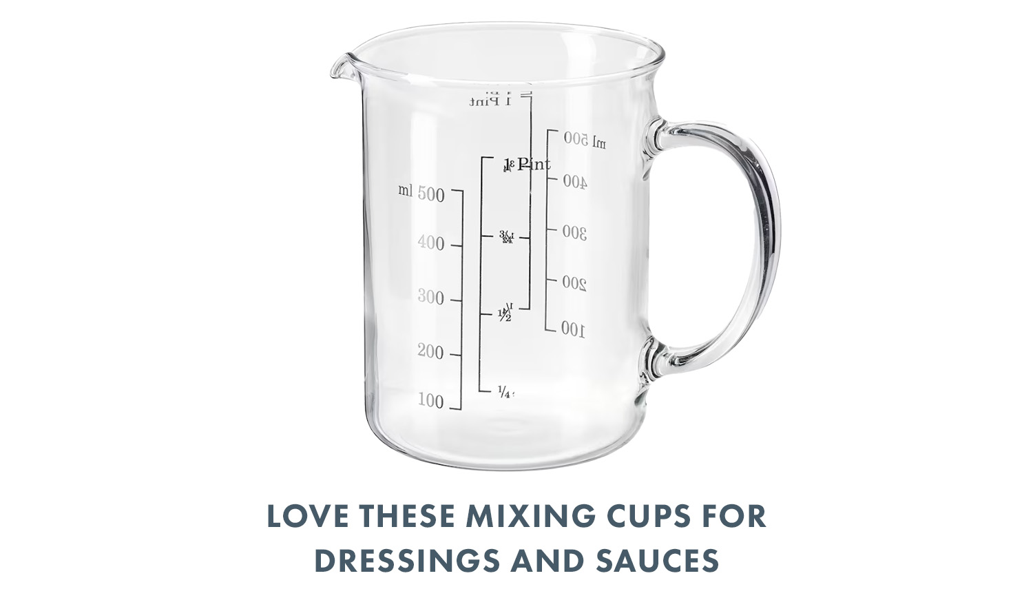 Love these mixing cups for dressings and sauces