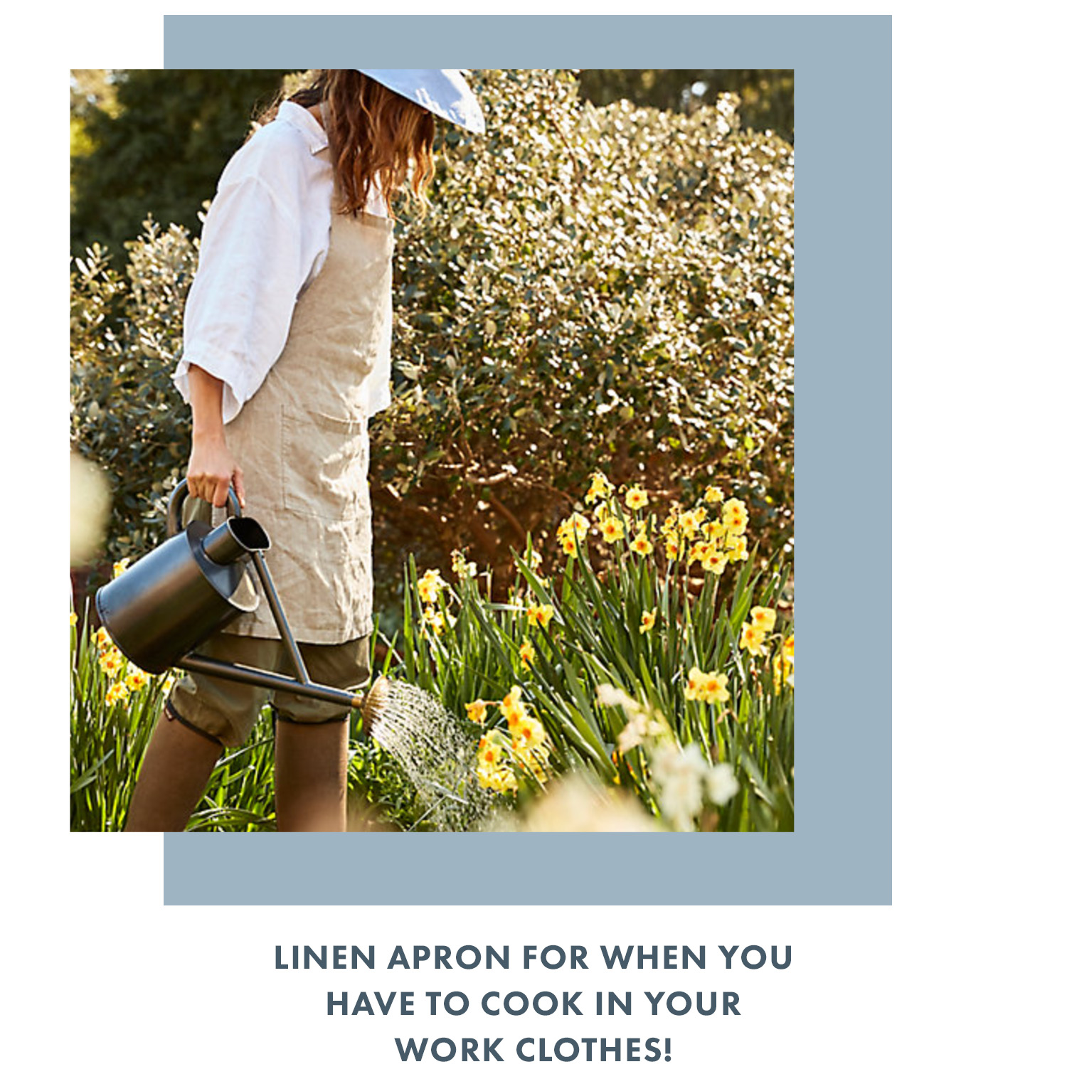 Linen apron for when you have to cook in your work clothes!